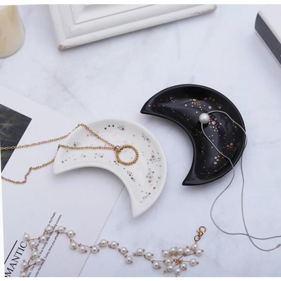 Set of 2 Moon Ceramic Ring Dishes - Picture 2 of 5